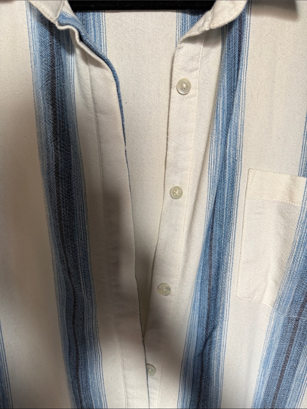 Marrakshi Blue and White Striped Button-Down Kaftan - Picture 5 of 6